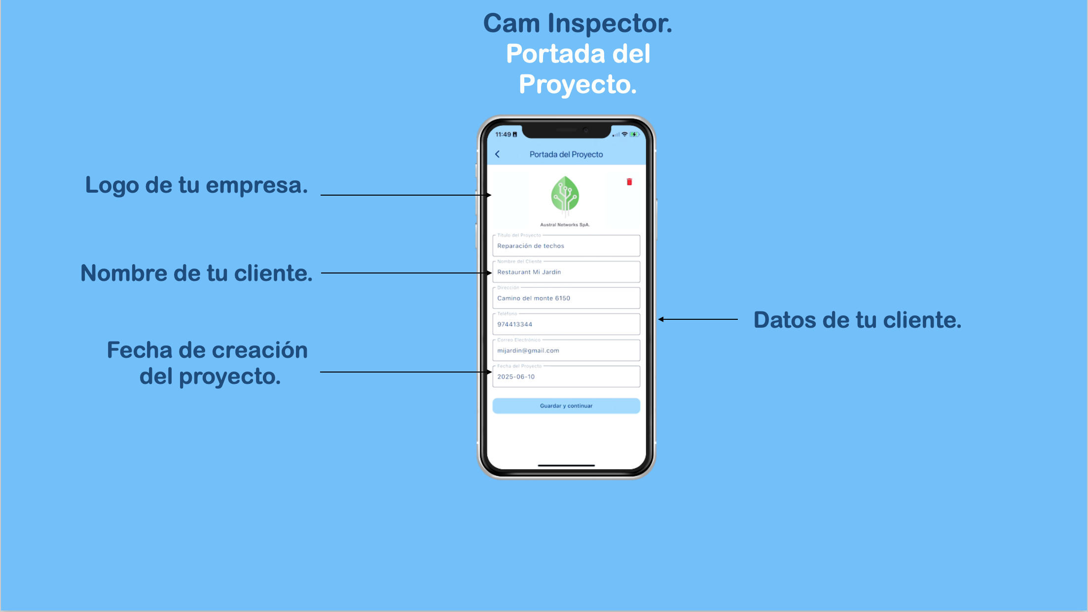 Pantalla de portada del proyecto